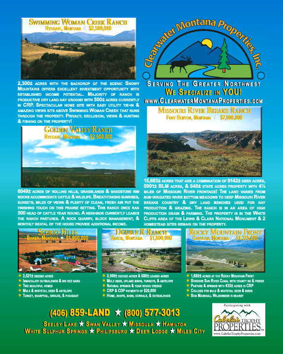 April, 2008 ~ Clearwater Montana Properties
									<br>
									Page XX
									&nbsp;&nbsp;&diams;&nbsp;&nbsp;
									8"W x 10"H<br>
									80# Text Gloss